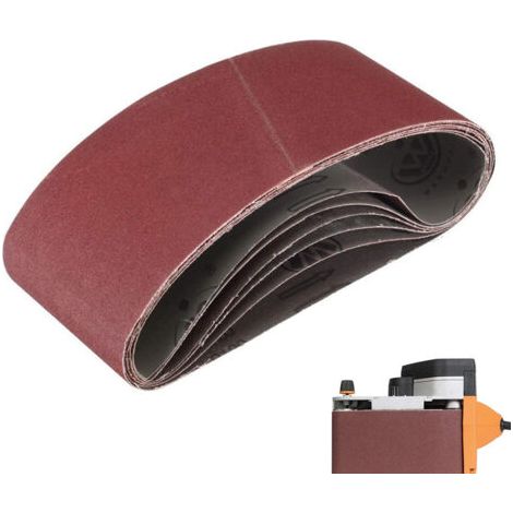 5er-Pack Schleifbänder, 100 mm x 915 mm, Körnung 150 aus Aluminiumoxid – Für Holzbearbeitung, Metallpolitur, Messerschärfer (1/4)