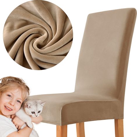Coprisedia in velluto spesso beige/cammello super