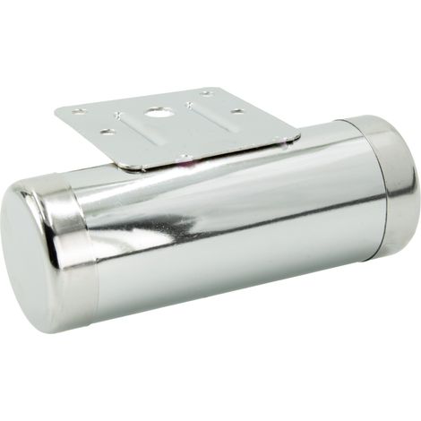 Pied de meuble tonneau, chromé argenté, hauteur 45 mm, longueur 125 mm (1/3)