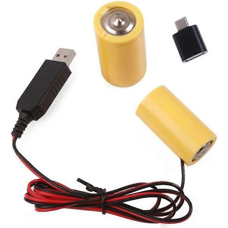 Câble adaptateur secteur USB-C pour piles C (remplace 2 piles 1,5 V).