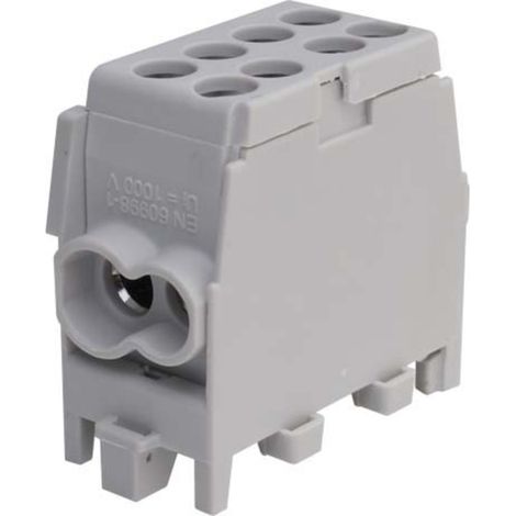 Verteilerblock-Abzweigklemme hlak 25-1/2 M2 graue Brücke 1P 1,5-25mm2 1,5-16mm2 Pollmann 2080136 (1/4)