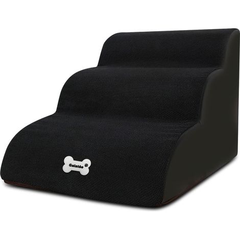 Escaliers pour Animaux De Compagnie, Rampe Amovible pour Animaux De Compagnie,3 Couches De Marches pour Chiens en Mousse Haute Densité Escaliers pour Animaux De Compagnie(Le Noir) (1/5)