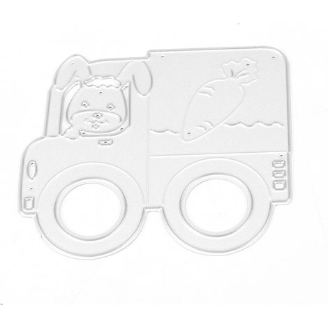 Dies De Découpe - Acier Au Carbone - Pour Scrapbooking Et Cartes - Modèle Lapin Et Bus - 1 Pièce (1/2)
