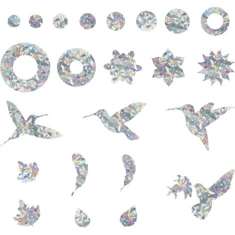 Autocollant Oiseau Oiseaux Collision Anti-Collision Autocollants De Fenêtre Protection De Porte en Verre Silhouett Sticker Vit (1/4)