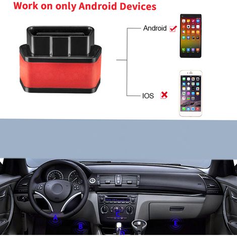 KONNWEI OBDII Mini BT3.0 outils de diagnostic automatique de voiture compatibles avec Android Windows PC (rouge blanc) KW903 (1/5)