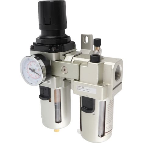 Séparateur eau huile air comprimé filtre régulateur purge manuelle avec manomètre laiton 0.05-0.85MPa G3/4 (1/5)