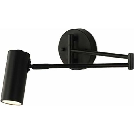 MINKUROW Innen-Nachttischlampe, Wand-Wash-Lampe, verstellbare minimalistische Schwingarm-Wandleuchte mit gebürsteter Oberfläche, dimmbare LED-Beleuchtung für Schlafzimmer, Flur, Wohnzimmer, Bar (Schwa