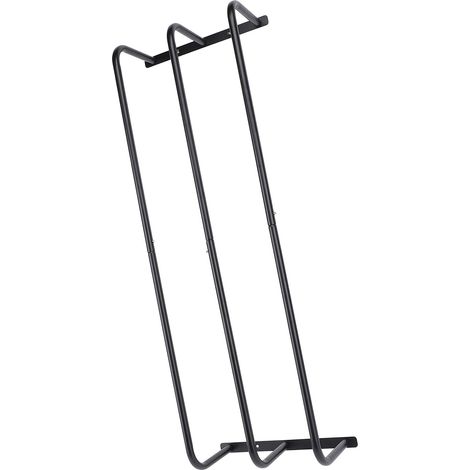 Porte-torchon vertical mural à 3 tubes en fer, pour rouleaux de serviettes, pour salle de bain, noir (1/5)