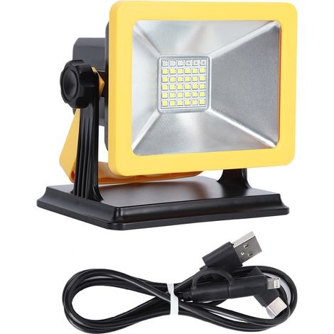 Projecteur LED 30W USB Rechargeable, Étanche Portable Lampe de Camping Extérieur (1/5)
