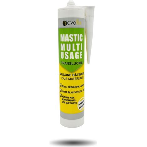 Mastic Silicone Multiusage Tous Matériaux - Novofix  Couleur: TRANSPARENT