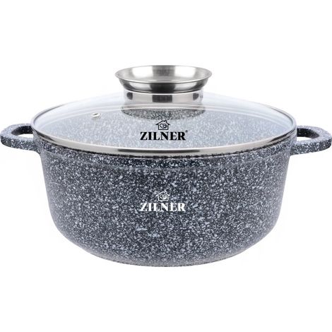Maceta con revestimiento de mármol de 1,7 L y 18 cm, color gris Zilner ZL-6999 (1/5)