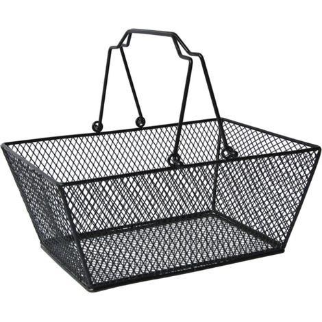 Metal Storage Baskets, Kitchen Storage Basket with Handles, Portable Basket, Mesh Basket for Easy Storage, for Shopping, Kitchen, Pantry (1/5)