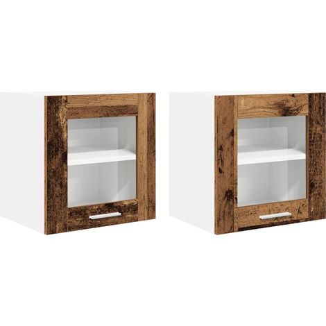 Maison Exclusive - Mueble colgante con puerta 2 pcs Madera vieja