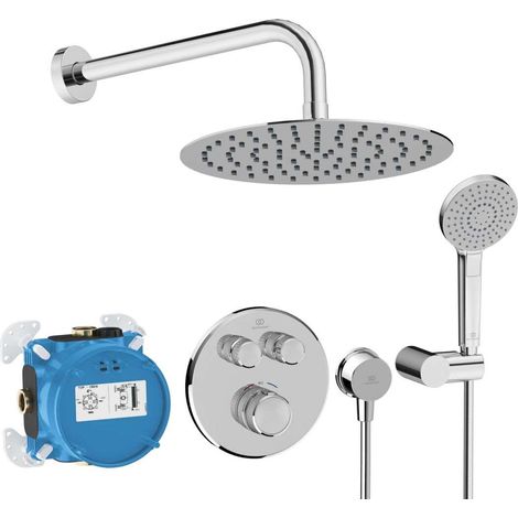 Ideal Standard CeraTherm Navigo - Conjunto de ducha con grifo empotrado, con cuerpo, 3 chorros, diámetro 25 cm, cromado A7771AA (1/2)