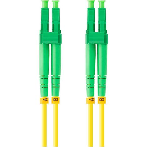 Cable de conexión de fibra óptica Lanberg SM LC/APC-LC/UPC DUPLEX de 3,0 mm LSZH G657A1 de 2 m, color amarillo (1/3)