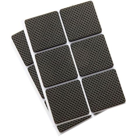 Lot de 12 patins antidérapants pour meubles, carrés épais, adhésifs pour plancher, carrelage, moquette – 4.6 cm (1/5)