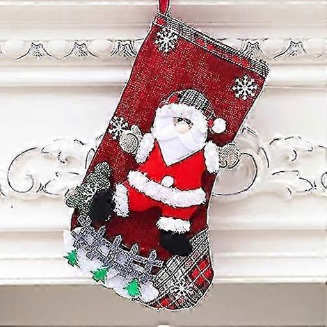 Chaussettes de Noël décorées de lutins et de bonshommes de neige pour les fêtes de fin d'année (1/5)