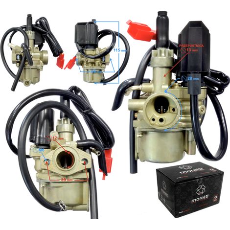 Carburador Moretti Buxy, 50 cc, 2 tiempos, p.13 mm, estrangulador eléctrico (1/5)