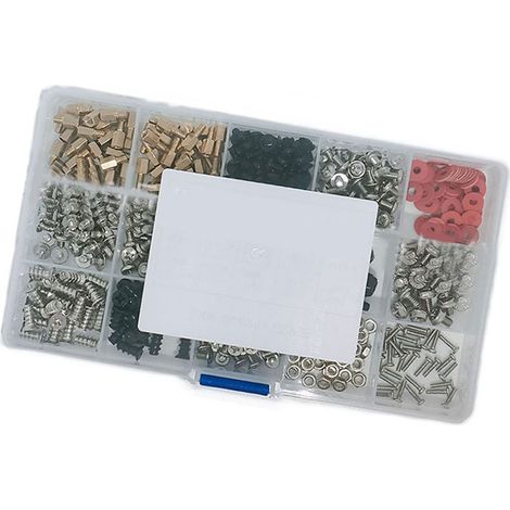502-teiliges Set mit verschiedenen Computerschrauben, Abstandshaltern und Unterlegscheiben aus Kohlenstoffstahl für die Wartung und Montage von PC-Gehäusen. (1/5)