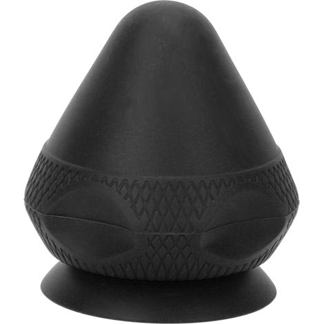 Balle de massage en silicone noir, absorbante et de haute qualité, finitions soignées. Aérodynamique et ergonomique, elle est idéale pour un massage manuel. (1/5)