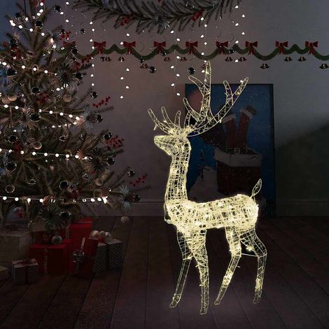 Renne de Noël Lumineux Décoration Jardin et Maison Acrylique 140 LED Blanc Chaud 128 cm - PANGIVO (1/5)