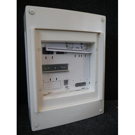 Coffret 13 modules en saillie blanc 450x336x109mm pour disjoncteur de branchement tarif bleu sans porte Pragma SCHNEIDER (1/3)