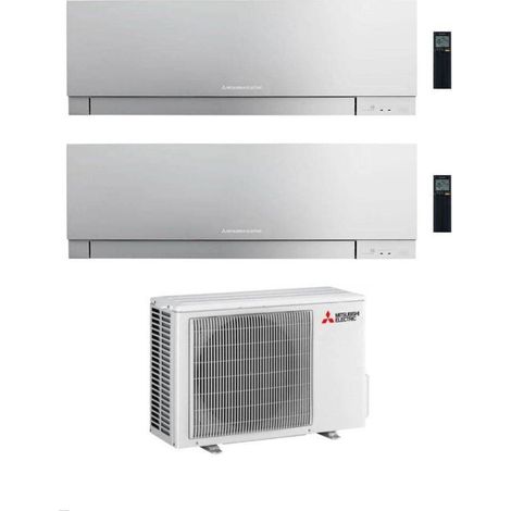 Mitsubishi Climatizzatore Dual Split Kirigamine Zen MSZ-EF Silver 12+18 con MXZ-3F54VF Inverter R32 WiFi Classe A+++