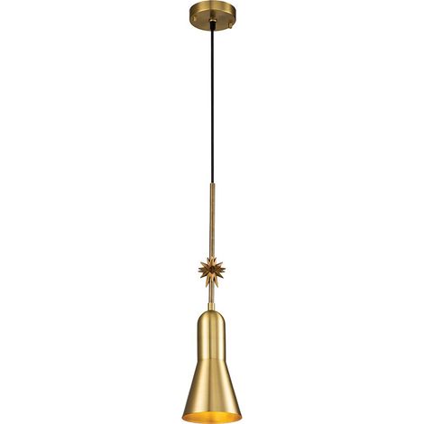 Elstead Etoile Plafoniera a cupola, ottone invecchiato e foglia oro (1/5)