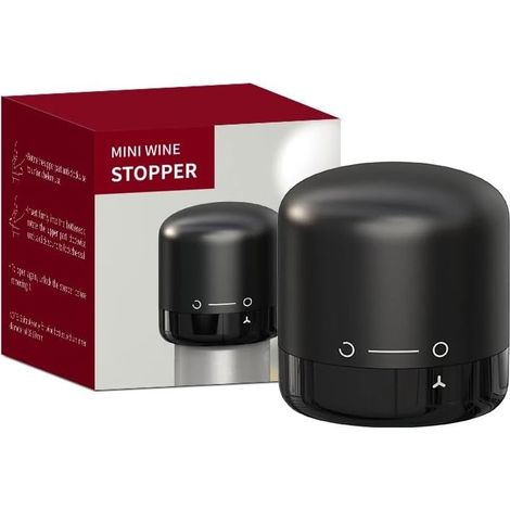 Bouchons à vin génériques en silicone, compatibles avec les bouteilles de 18 à 19 mm, préservent la fraîcheur du vin (lot de 2), petits, noirs-AquaForge (1/4)