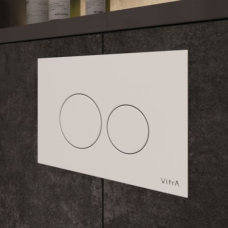 Vitra Root Round Dual Flush Plate - White (1/4)
