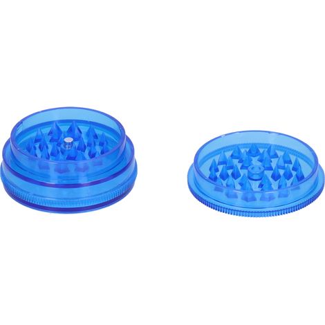 Broyeur à herbe plat bleu en plastique, moulin portable à tabac, concasseur à épices, outil de broyage manuel, cadeau (1/5)