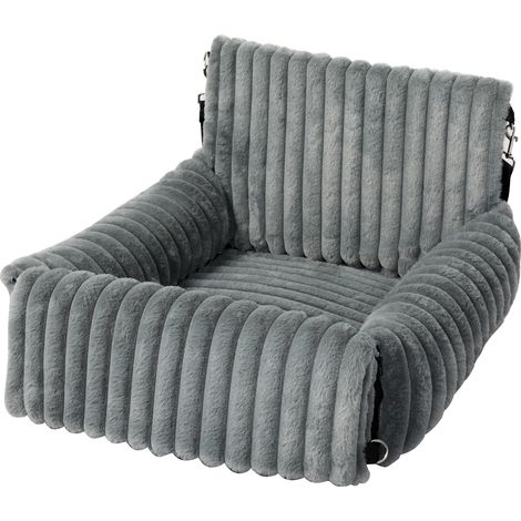 Skylos Dog Car Seat Booster Bed Carrier Memory Foam Travel Pet Seat Dark Grey