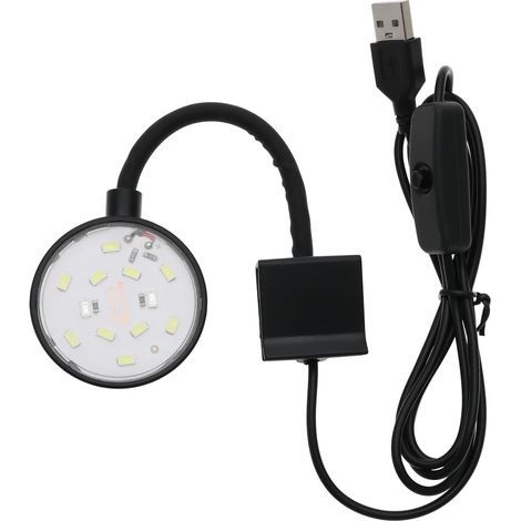 x 5W USB-LED-Lampe, Schalter, 360° flexibler Arm, schwarze Klemme, für Aquarienfische und Garnelen (1/5)
