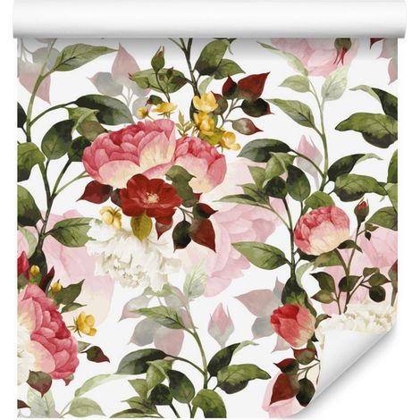 Papier peint fleuri aux couleurs chatoyantes pour salon et chambre 50x1000 cm (1/5)