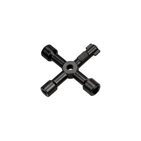 Llave multifunción 4 en 1 para armario de contadores de agua y gas, práctica herramienta de bolsillo para un fácil acceso, color negro - KZQ