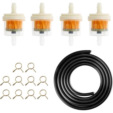 CCYKXAKit Ligne de Carburant-2M Conduite de Carburant + 4 Pièces 5mm Filtres à Carburant + 10 Pièces Collier de Serrage,Filtres à Essence (2M) (1/5)