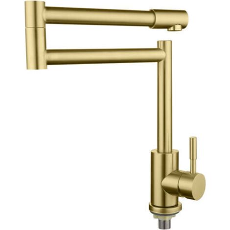 Klappbare Küchenarmatur aus Edelstahl 304, 360° drehbar, kompaktes Design. Erhältlich in 4 Farben, darunter Gold. (1/4)