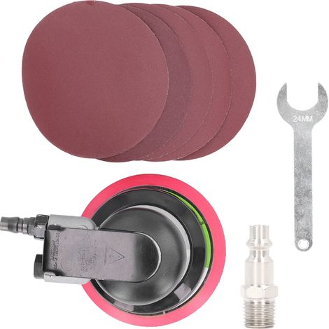 Lot 5 Disques Abrasifs, Ponceuse Orbitaire Pneumatique 125mm, Ponçage Auto, Raccord Américain (1/5)