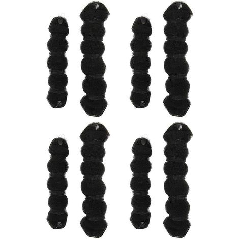 8-teiliges Set weicher, flexibler Haarknoten-Maker für Damen, schwarzer Schwamm, Haarknoten-Maker-Drehring-Accessoires für den Alltag (YMMR) (1/5)