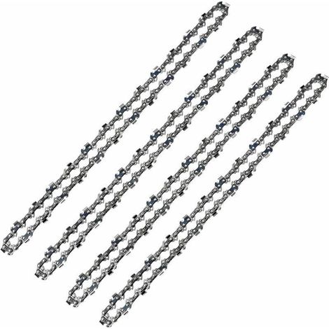Lot de 4 Chaînes Tronçonneuse 52 Maillons Pas 3/8 LP Jauge 050 1.3mm Faible Rebond Pour Guide 14 Pouces 35 cm (1/4)