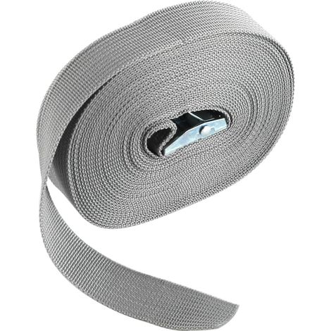 Sangles de Tension, Sangles de galerie de Toit Robustes avec Boucle à Came à dégagement Rapide, antirouille pour Porte-vélos de Moto/Voiture/vélo, 8 m x 2,5 cm, Gris (1/5)