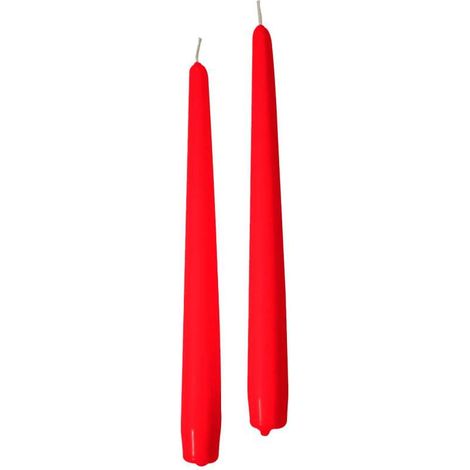 CERERIA DI GIORGIO Candele Coniche Rosse 2 Pz 25 cm Inodore Decorazione (1/3)