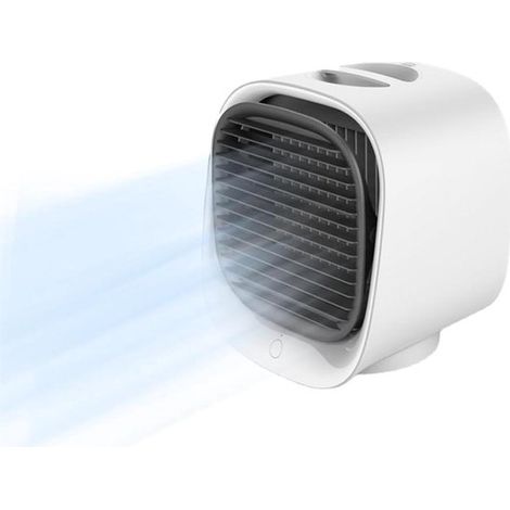 Raffrescatore d'aria portatile - Mini ventilatore - Raffreddamento personale - Raffredda e umidifica - L15,5 P14,5 H17cm - Bianco (1/5)