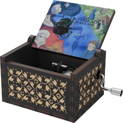 Il castello errante di Howl Anime Theme Merry Go Round of Life Carillon a manovella in legno Nero 1 (1/5)