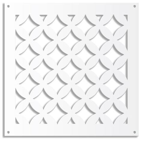 ROMBI - Pannello in PVC traforato - Parasole - Misura: 48x48 cm - Colore: bianco (1/2)