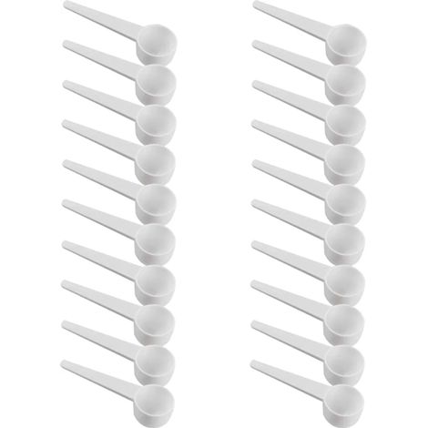 Cuchara miniatura para medicamentos, pala de plástico micro para medir cosméticos, medicamentos, polvos, polvo brillante y especias, 1g (1/5)