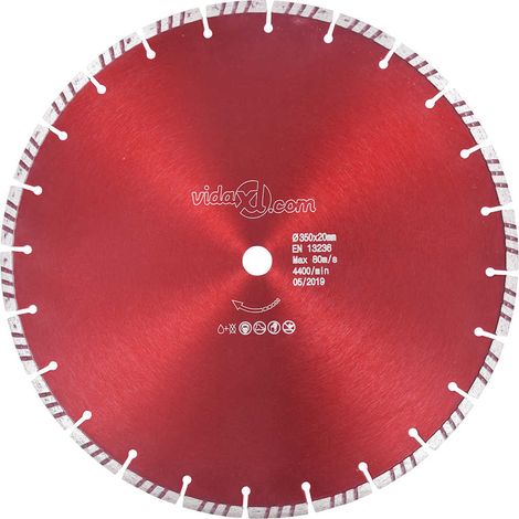 Disque diamanté 350 mm avec segments turbo – Alésage 20 mm pour béton, granit, brique, porcelaine – Coupe humide et sèche (1/4)