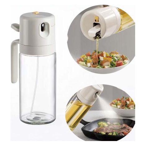 Spray huile cuisine,vaporisateur huile d'olive,spray huile cuisine 2 en 1 vaporisateur huile,pulvérisateur d'huile premium pour cuisine et friteuse d'air 600 ml spray huile cuisine anti-goutte (1/5)