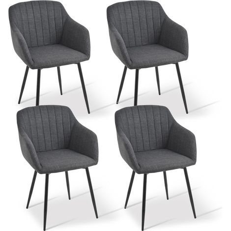 Goeurvant Sedie da pranzo minimaliste con seduta ampia e braccioli ergonomici, combinazione di comfort ed eleganza - Set di 4 - Plombino