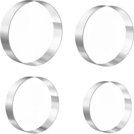 Emporte-pièces ronds - Lot de 4 - Acier inoxydable - Découpe précise - Pâtisserie et biscuits - 4 tailles (1/5)
